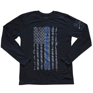Grunt Style Medium Thin Blue Line Flag Long Sleeve Shirt